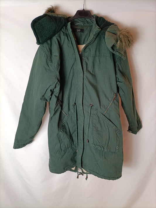 NÜMPH. Green hooded coat S.40