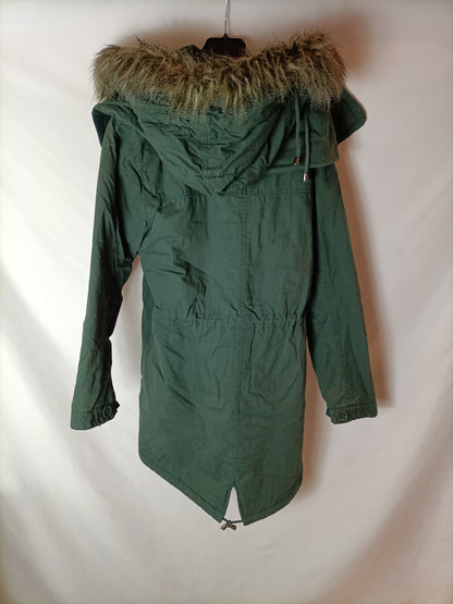 NÜMPH. Green hooded coat S.40