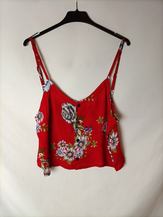 OTRAS. Top rojo flores T.u(m)