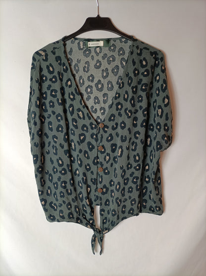 WOMEN'SECRET. Top verde animal print T.l