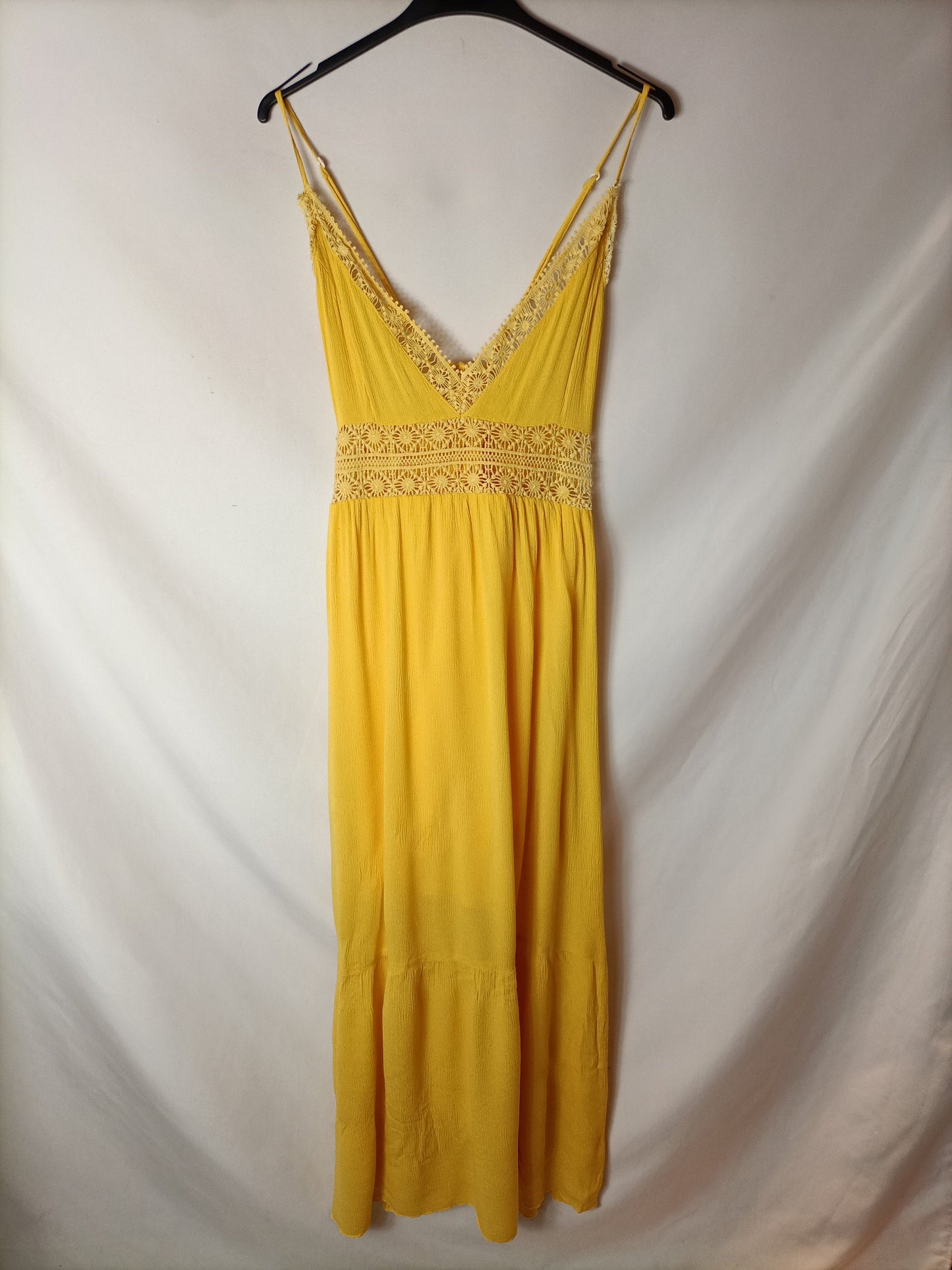 SHEIN.Vestido largo amarillo T.l