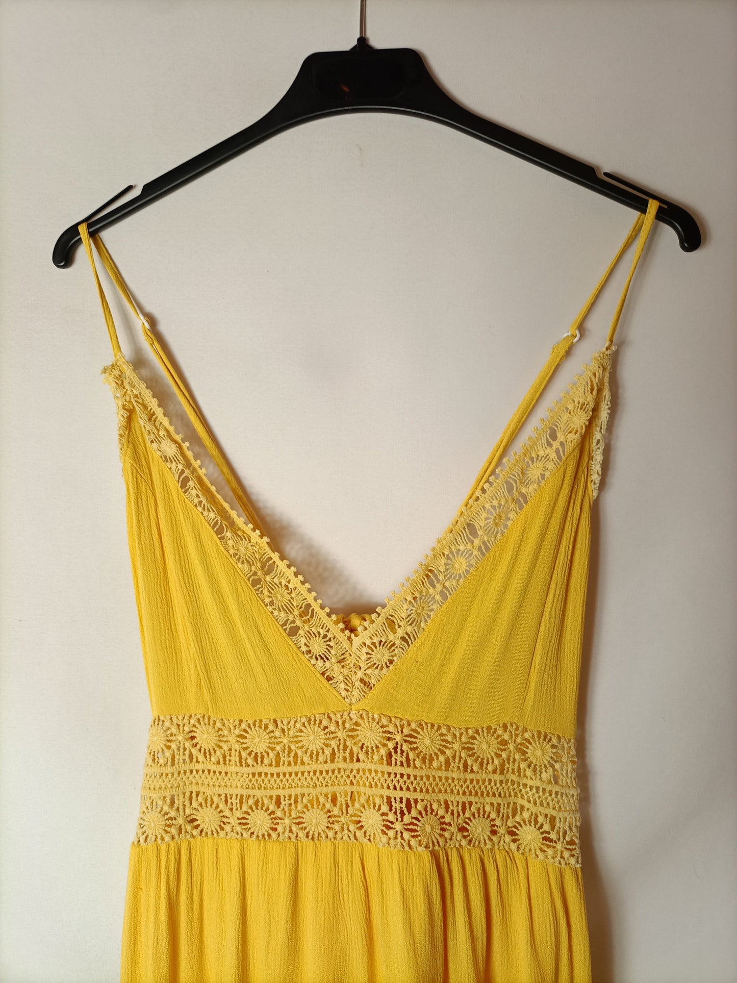 SHEIN.Vestido largo amarillo T.l