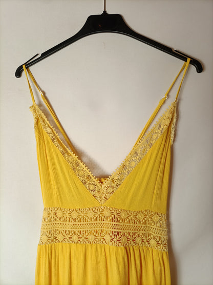 SHEIN.Vestido largo amarillo T.l