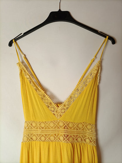 SHEIN.Vestido largo amarillo T.l