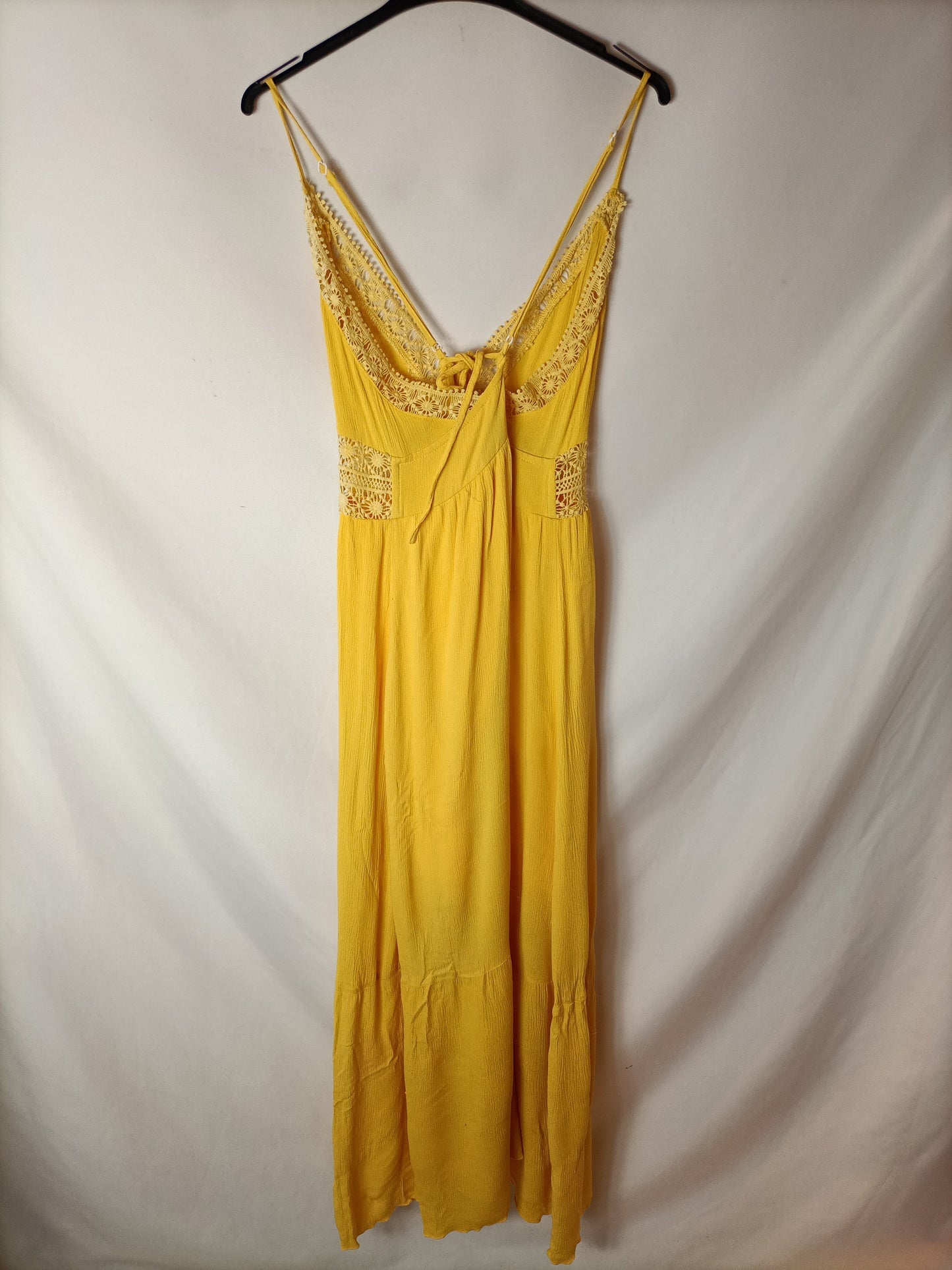 SHEIN.Vestido largo amarillo T.l