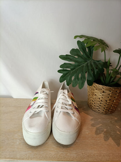SUPERGA. Zapatillas blanca plataforma T.37