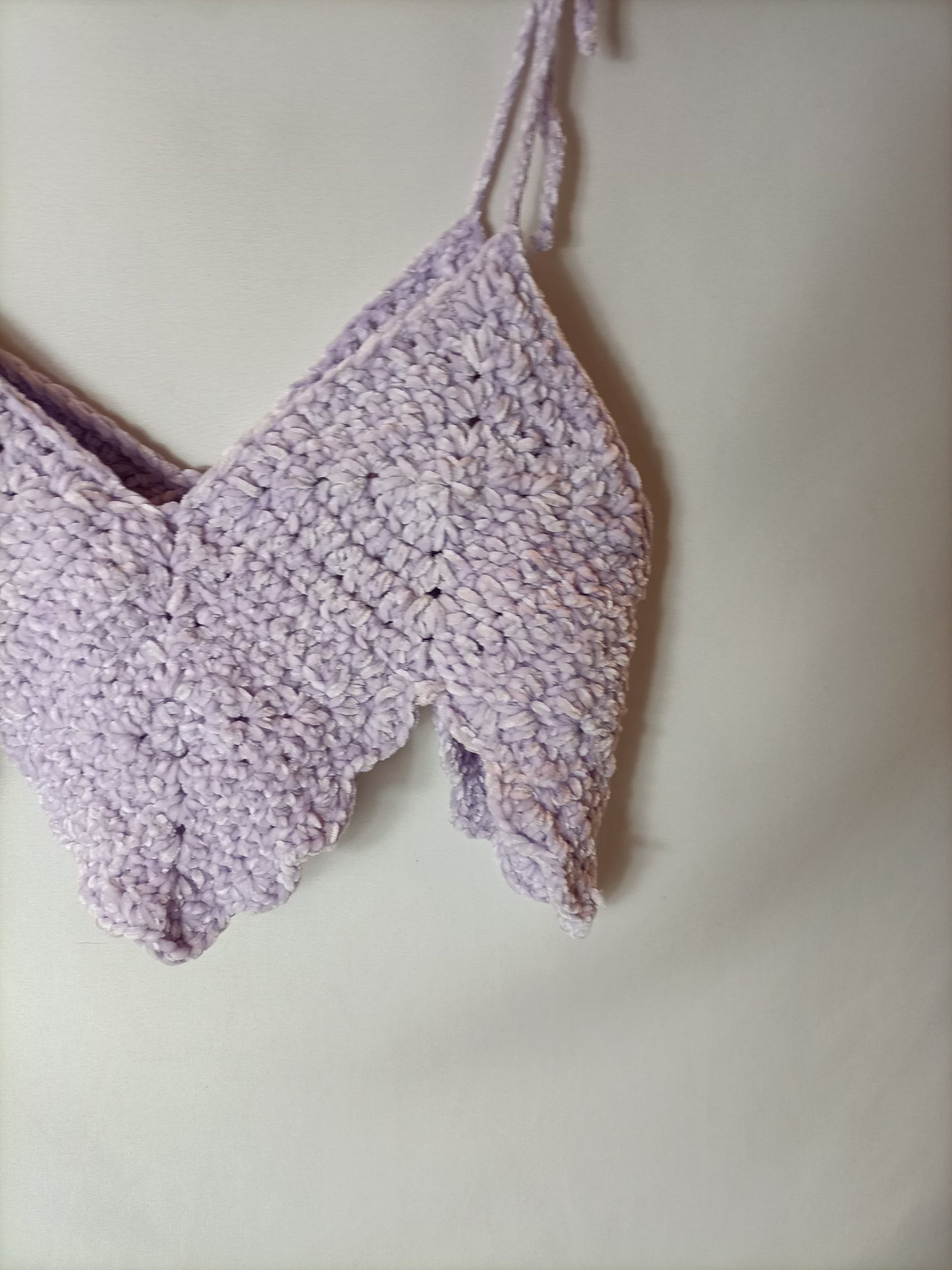 OTRAS. Top croché lila T.u(s)