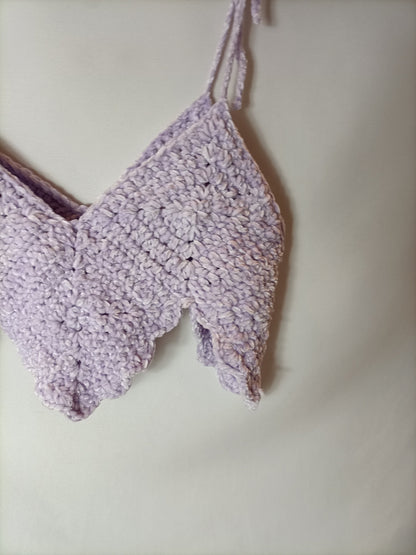 OTRAS. Top croché lila T.u(s)