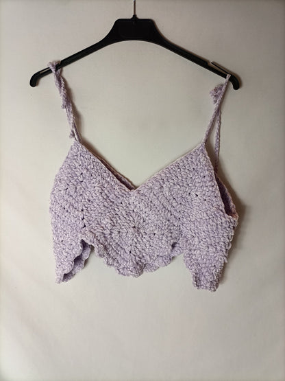OTRAS. Top croché lila T.u(s)
