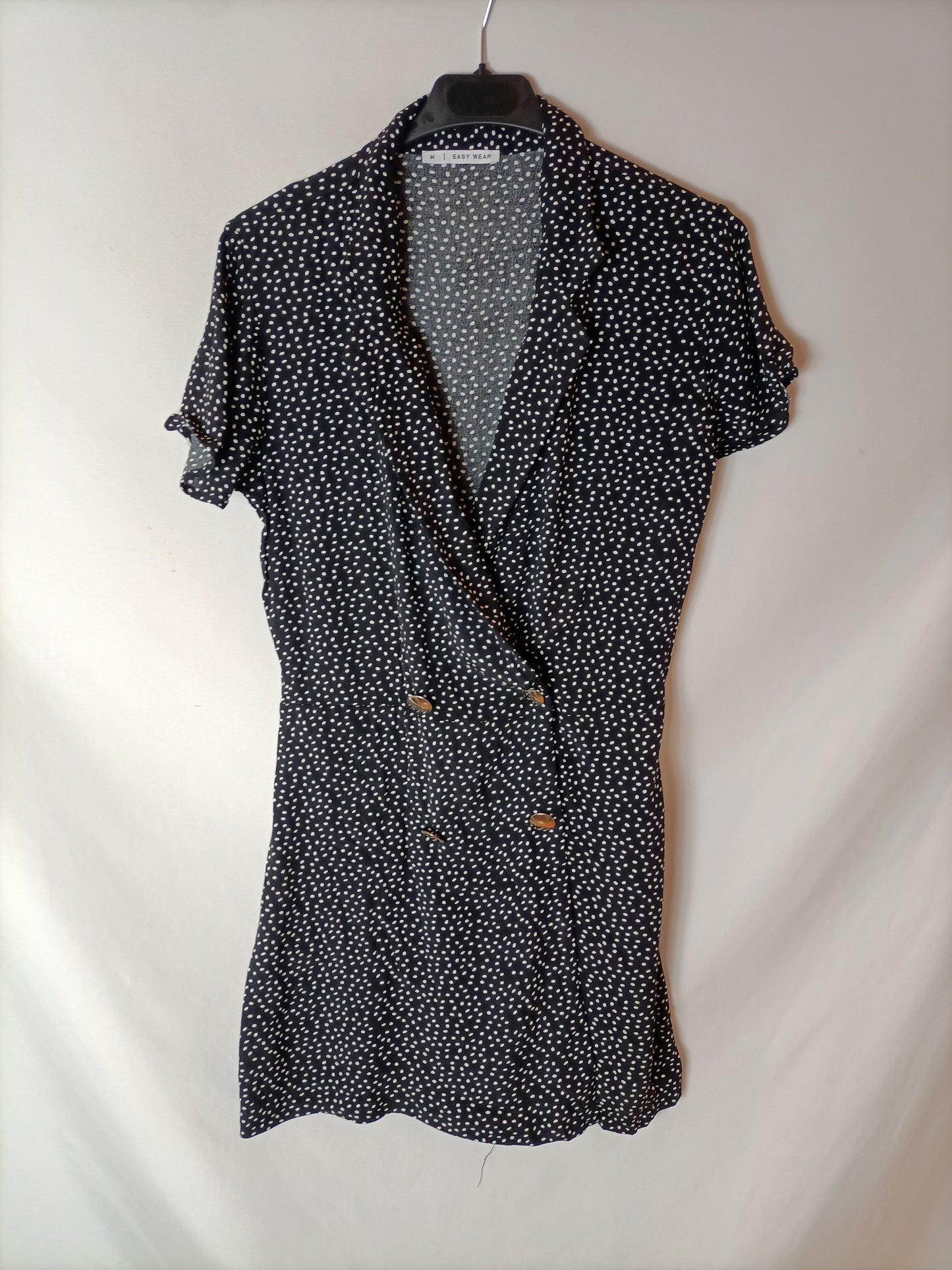 EASY WEAR. Mono corto negro efecto vestido. T M