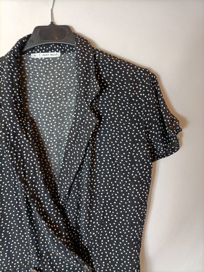 EASY WEAR. Mono corto negro efecto vestido. T M