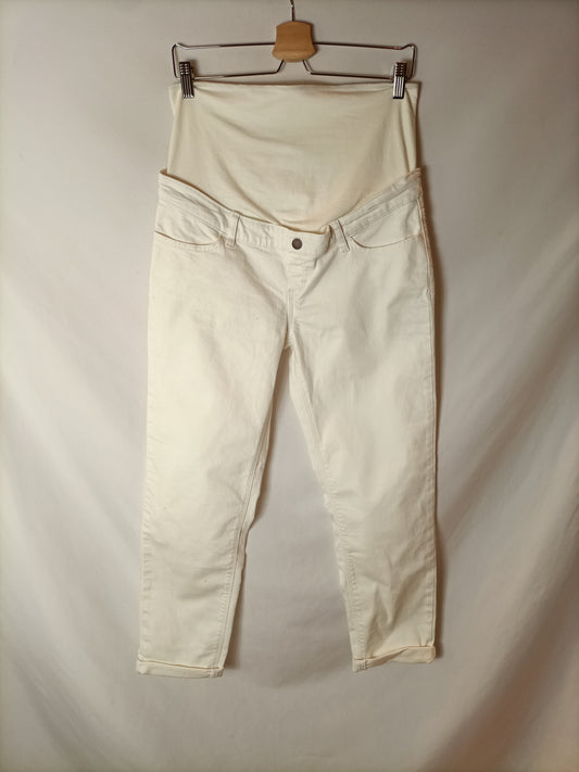 KIABI. Pantalón blanco premamá. T 38