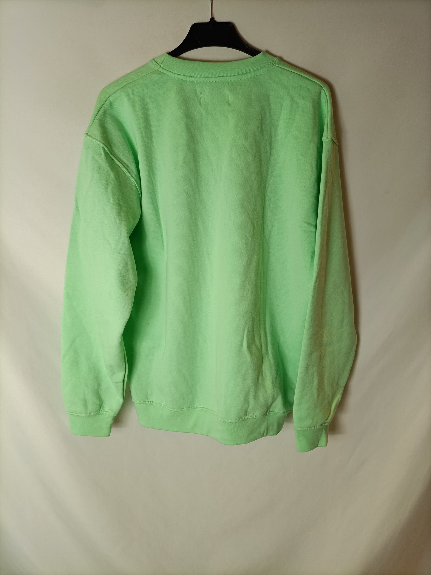 ANITIALS. Sudadera verde flúor inicial. T M