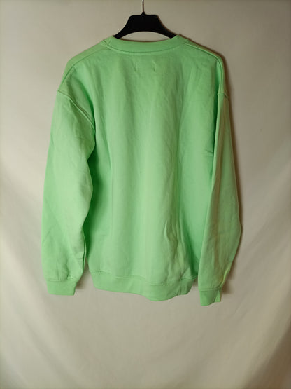 ANITIALS. Sudadera verde flúor inicial. T M