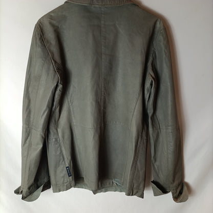ARMANI JEANS. Gray leather jacket. Size 38/40