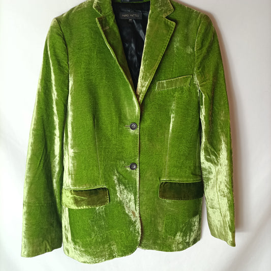 MARIO MATTEO. Green velvet blazer. Size 44 (38)