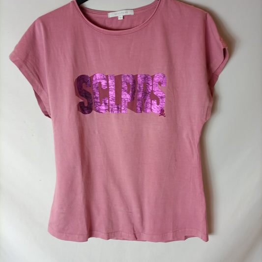 SCALPERS. Camiseta rosa logo. T M (TARA)