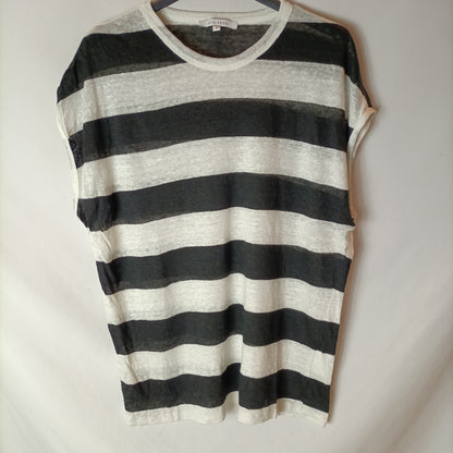 SCALPERS. Camiseta lino rayas. T M