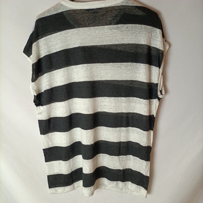 SCALPERS. Camiseta lino rayas. T M