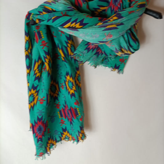 SCALPERS. Fular calaveras azul turquesa