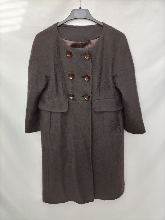 SFERA. Abrigo marrón T.s