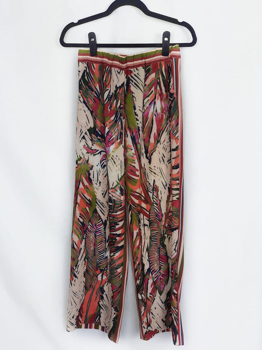 SISLEY. Striped and floral trousers, size S