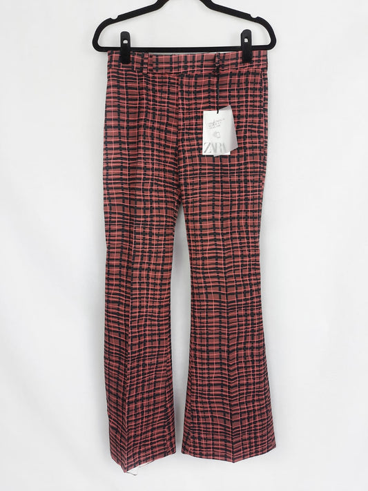 ZARA. Bell-bottom checks, size S