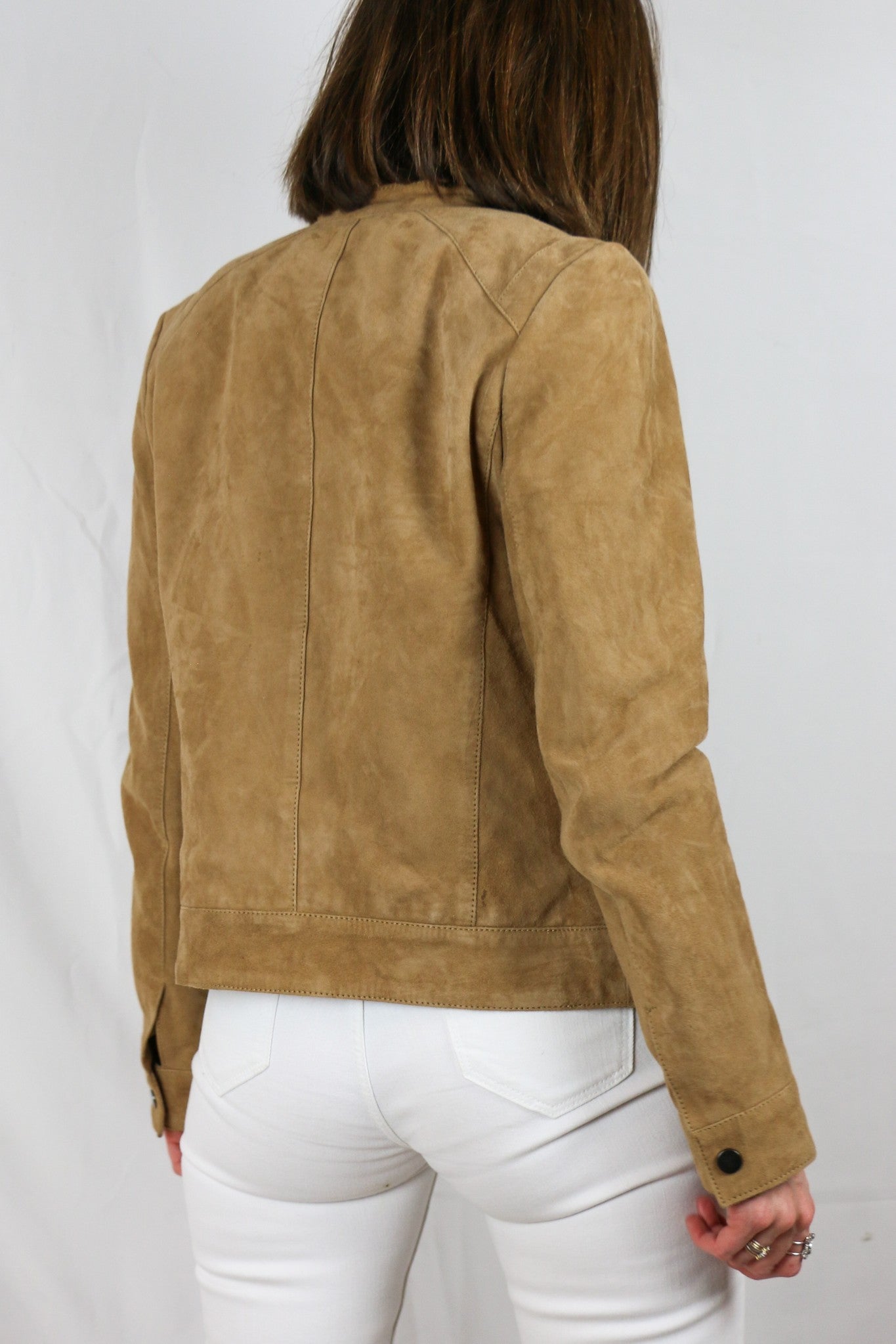 COMPTOIR DES COTONNIERS. Chaqueta piel camel. T S