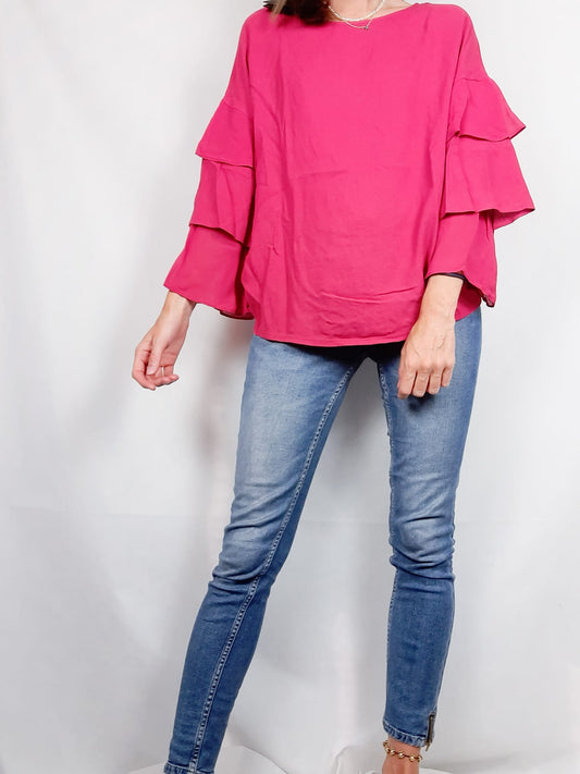 MASSIMO DUTTI. T.M ruffle blouse