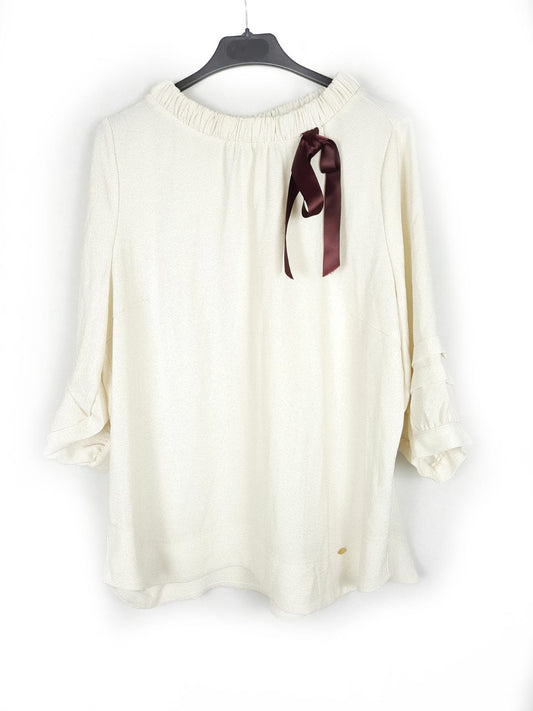 PILAR PRIETO.Blusa lazo T.46