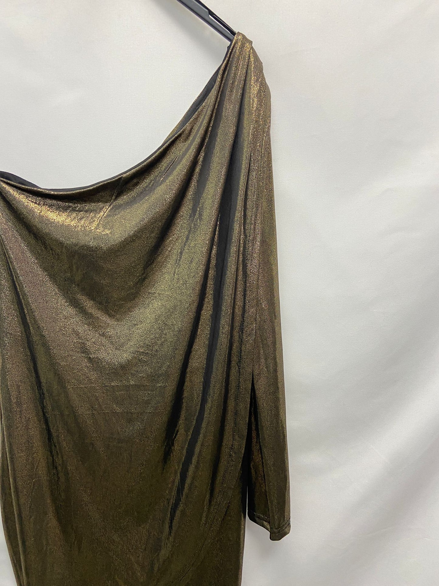 WHITE. Asymmetrical bronze (gold) dress Tm