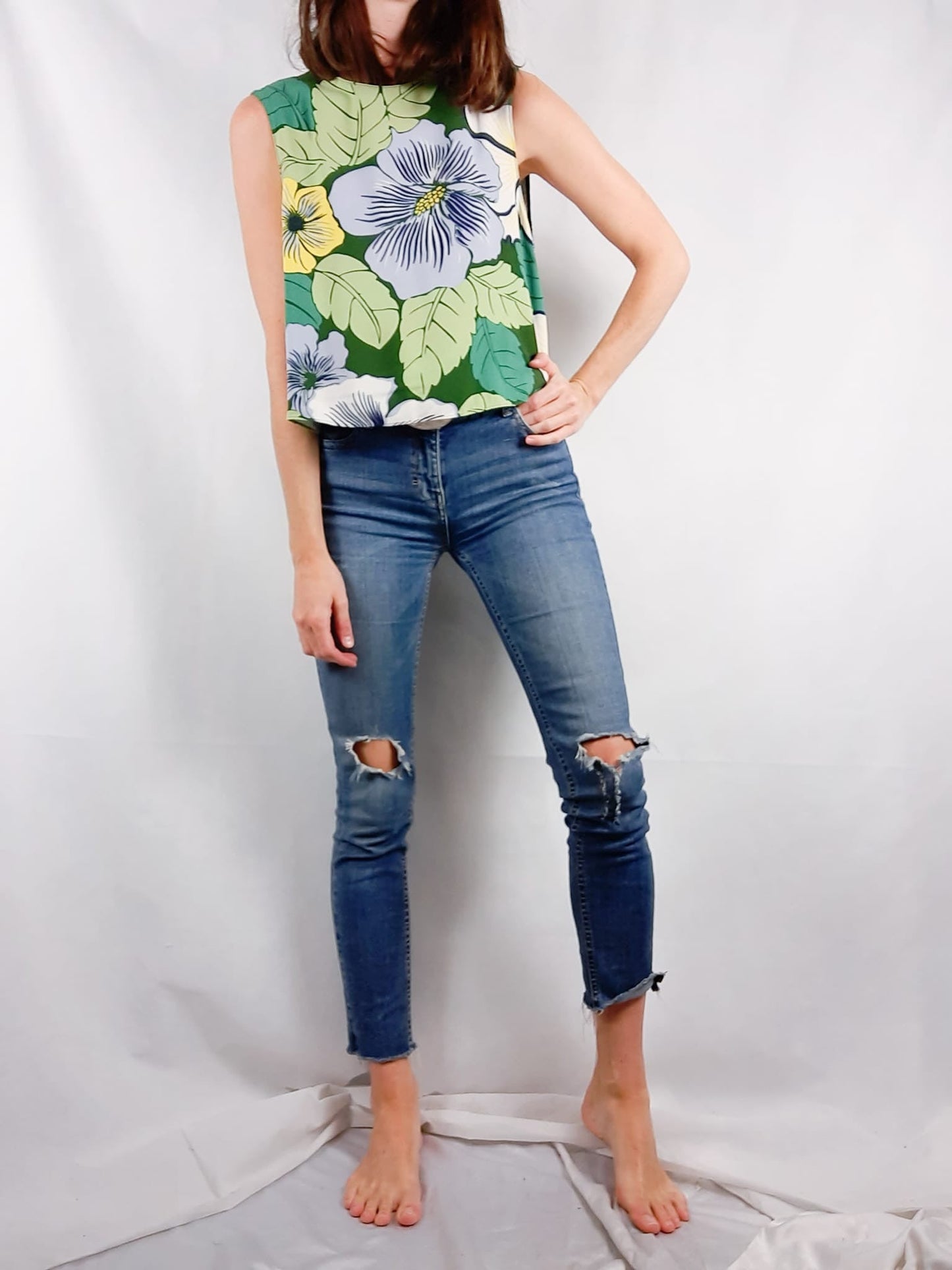 ZARA. Floral top Tm