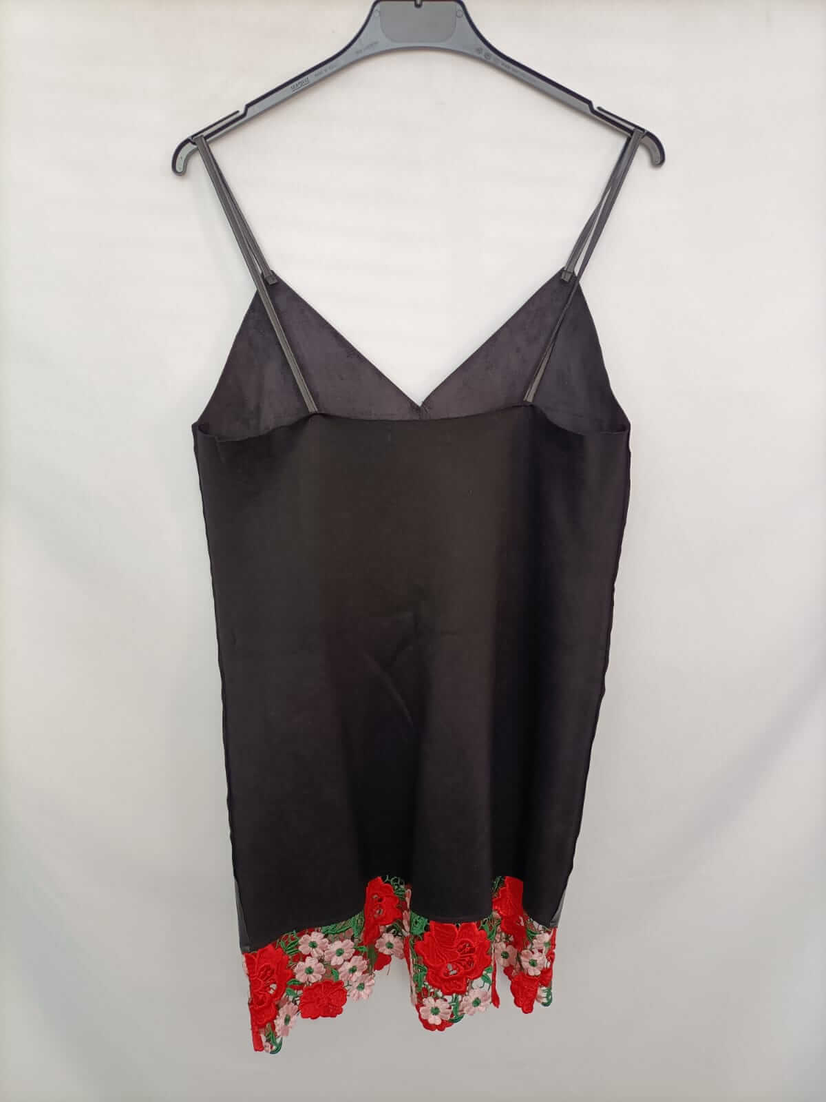 ZARA.Vestido polipiel encaje T.s