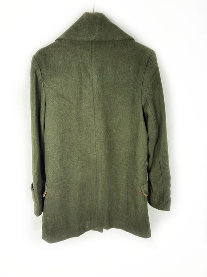 PRIMARK.Abrigo paño verde T.38