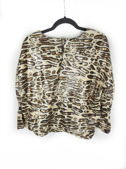 ZARA. Animal sequin top Tm