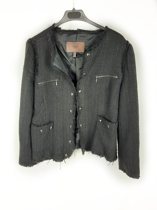 CORTEFIEL. Black tweed jacket, size XL