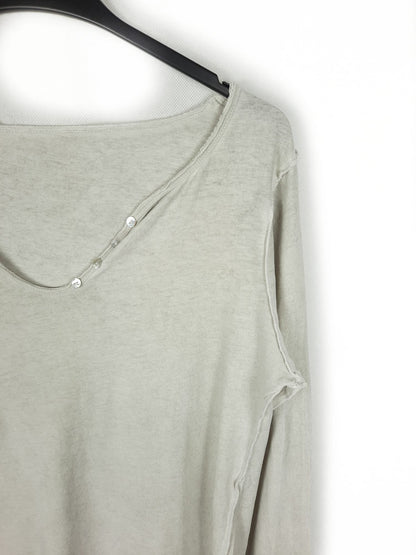 OTRAS. Camiseta beige botones cuello T.u