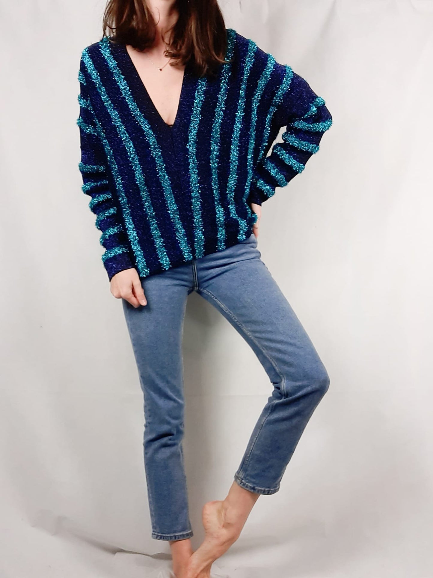 UTERQÜE.Jersey espumillón T.s