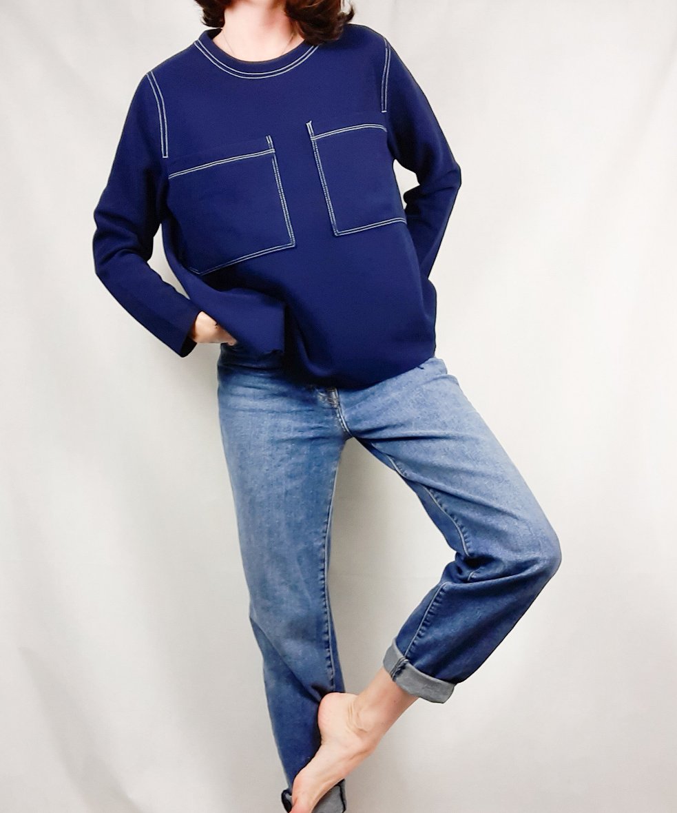 BIMBA Y LOLA. Blue T-shirt with pockets TM