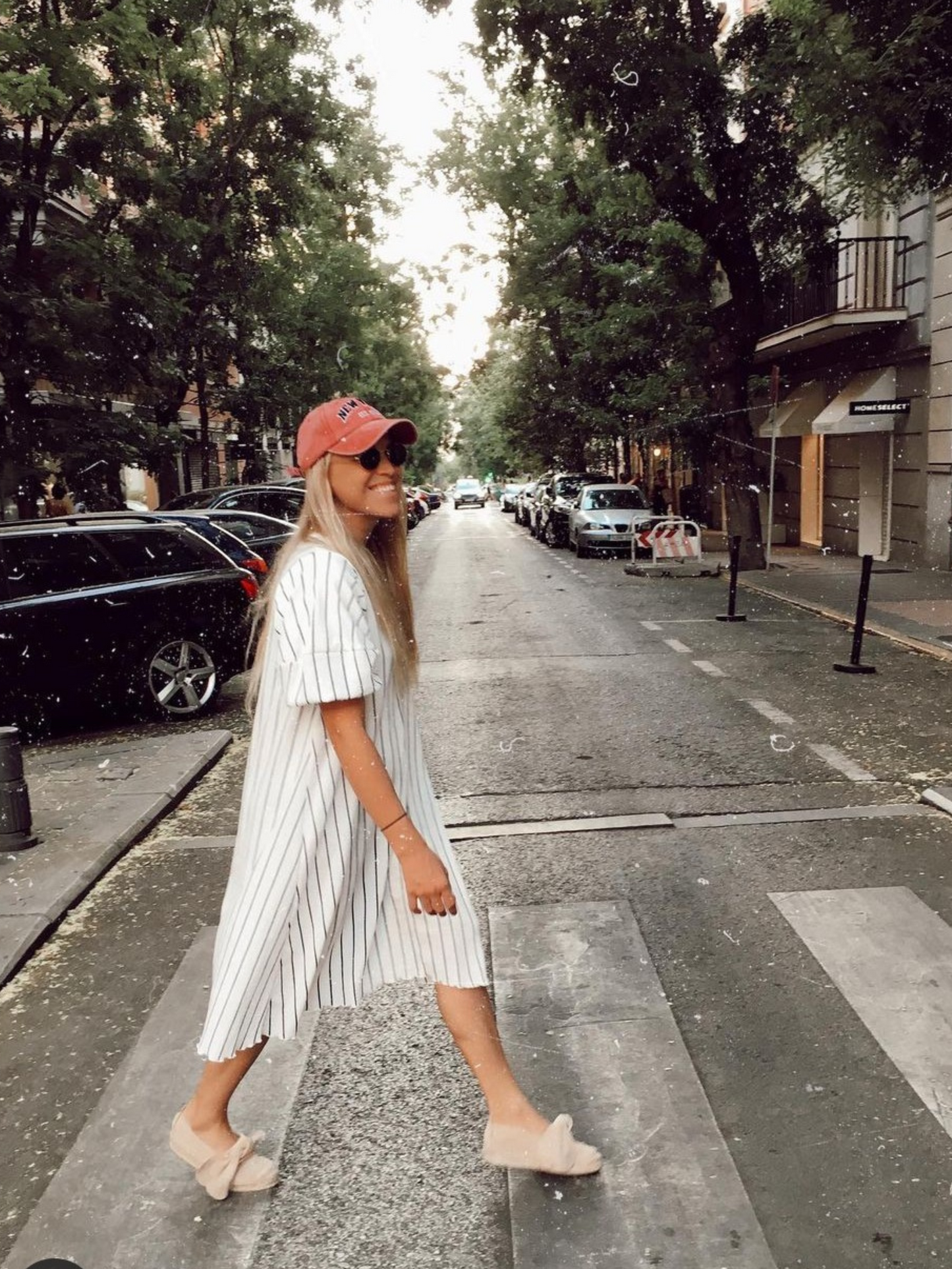 ZARA. Vestido midi rayas T.m