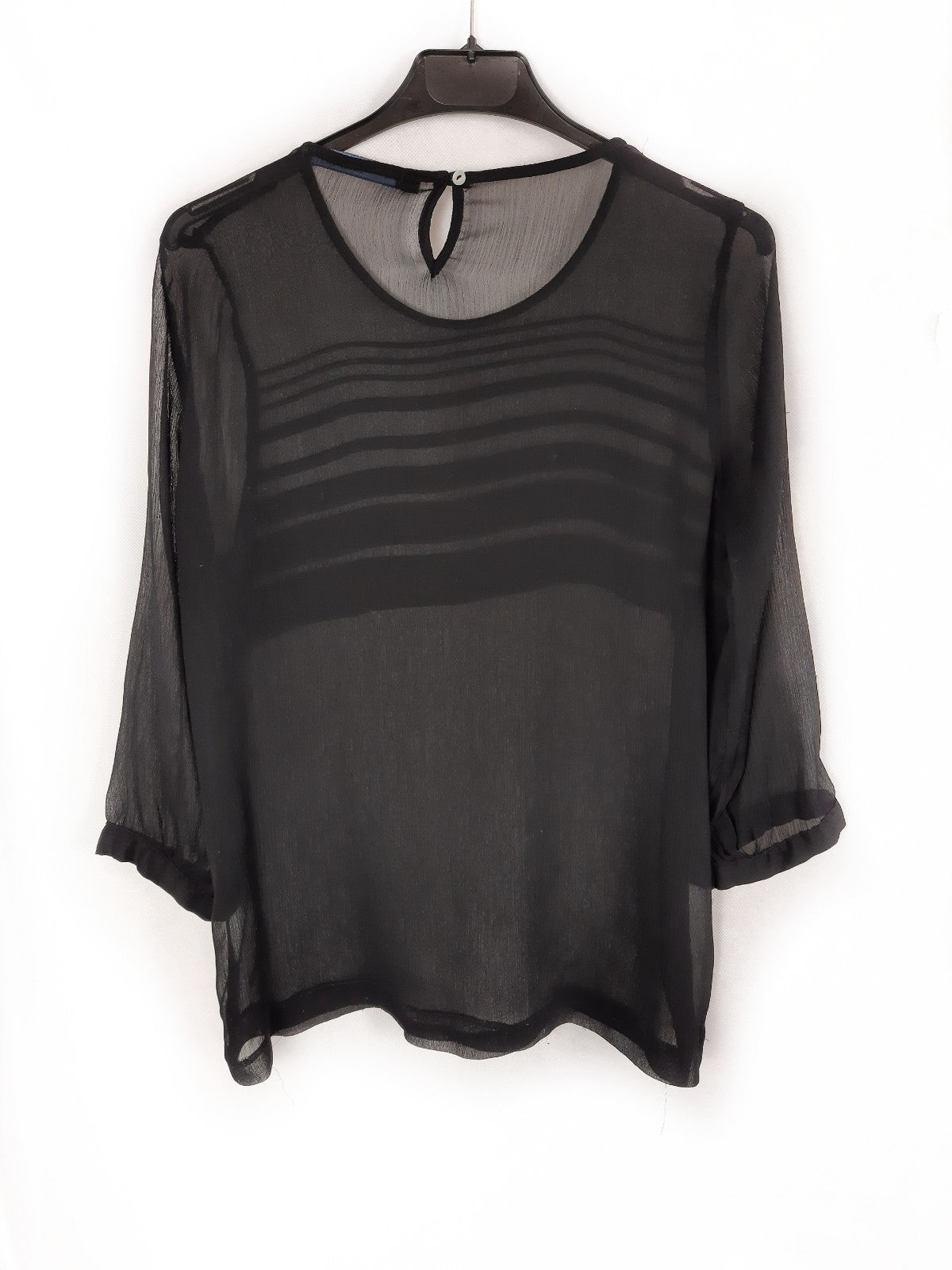 ZARA. Black semi-transparent blouse Tm