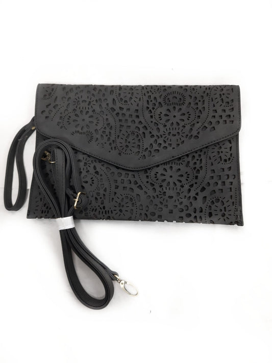 MISAKO. Black die-cut handbag