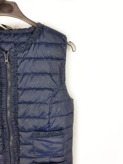 MANGO. Plumas sin mangas azul T.xs