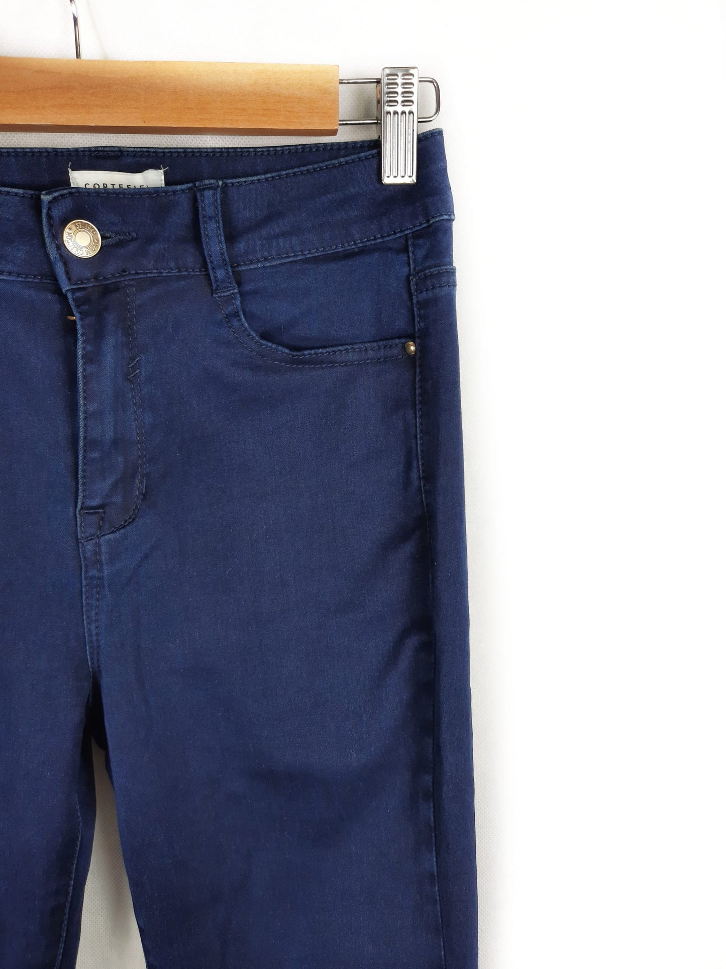 CORTEFIEL.Pantalones azules tachuelas T.38