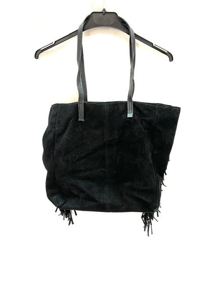 SFERA bolso flecos negro antelina