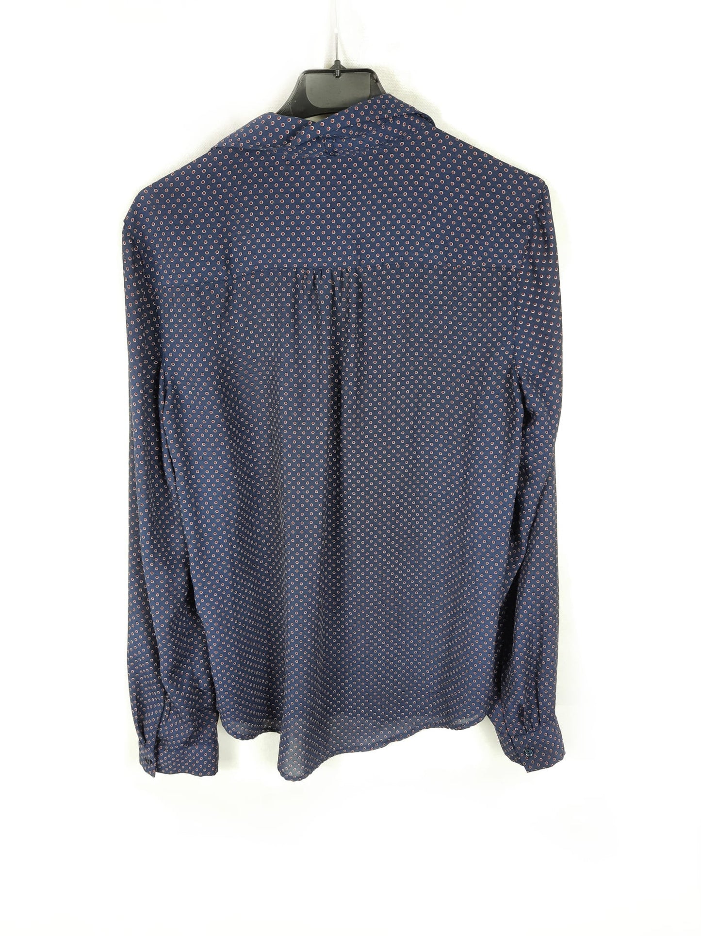 PROMOD. Blusa azul lunares burdeos T.s/m