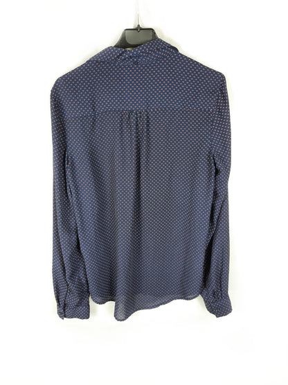 PROMOD. Blusa azul lunares burdeos T.s/m