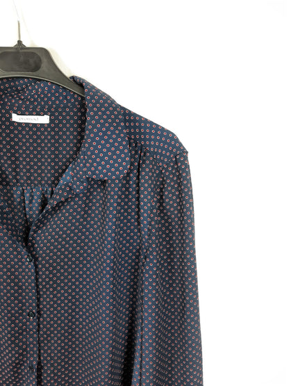 PROMOD. Blusa azul lunares burdeos T.s/m