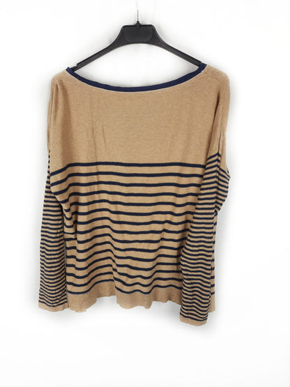 PROMOD. Beige striped Ts sweater