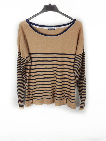 PROMOD. Beige striped Ts sweater